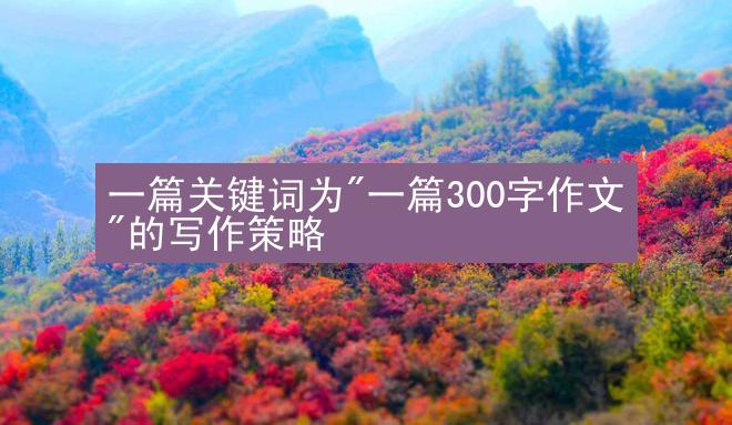 一篇关键词为"一篇300字作文"的写作策略